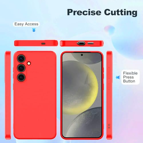 Image of Back Cover for Samsung Galaxy S24 Plus 5G | Full Camera Protection | Premium Liquid Silicon Case | Flexible Bumper Case for Samsung Galaxy S24 Plus 5G (Red)