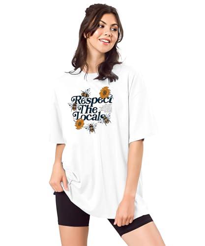 Image of SHODOX Bio-Washed Anti Bacterial 100% Pure Cotton Women's Oversized Aesthetic Premium Printed T-Shirt | Cozy Soft, Less Wrinkles Loose Fit, Drop Shoulder, Korean Baggy Style Tees for Girls