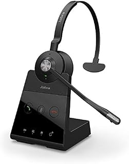 Jabra Engage 65 On-Ear DECT Mono Headset - Skype For Business Certified Wireless Headphones with Advanced Noise Cancellation for Deskphones and Softphones  Black  UK Version