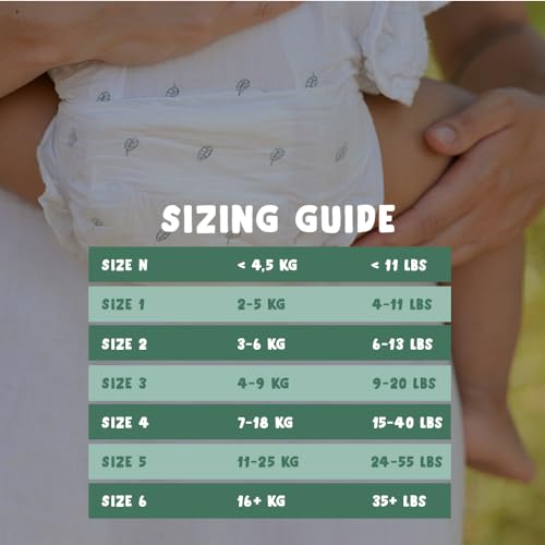 Image of Eco by Naty Eco-Friendly Baby Diapers - 100% Plant-Based Materials on Skin, Soft, for Sensitive Skin & Super Absorbent (Size 3, 100 Count)