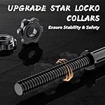 55" Weight Lifting Bar, 1" Standard Straight Barbell Bars for Weight lifting, Olympic Barbell Bar for Bench Press/Hip Thrusts/Squats/Lunges for Gym and Home, 2 Star Star-nuts (480lb Weight Capacity) - Image 5