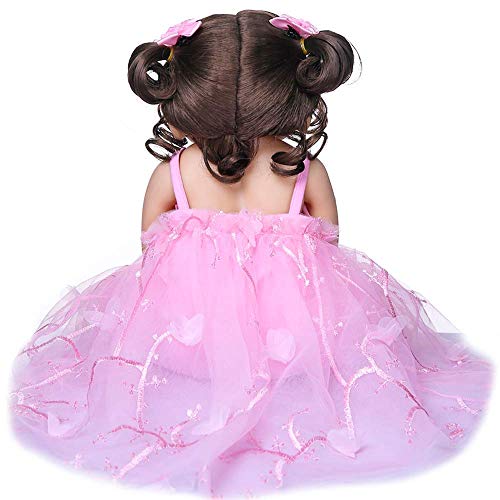 FACAIA Reborn Baby-Puppe, Kinderspielzeug Reborn 23inch 57cm Ganzkörpersilikon Reborn Bebe Doll Kleinkind Mädchen Puppe… – Bild 6
