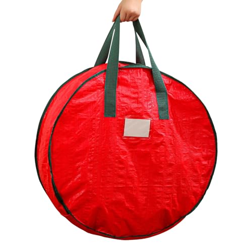 Contenedor de Almacenamiento para Coronas,Caja de Guardado para Coronas de Navidad y Fiestas | Estuche Impermeable con Cremallera para Organización de Decoraciones para Fiestas Navidad Halloween Hogar