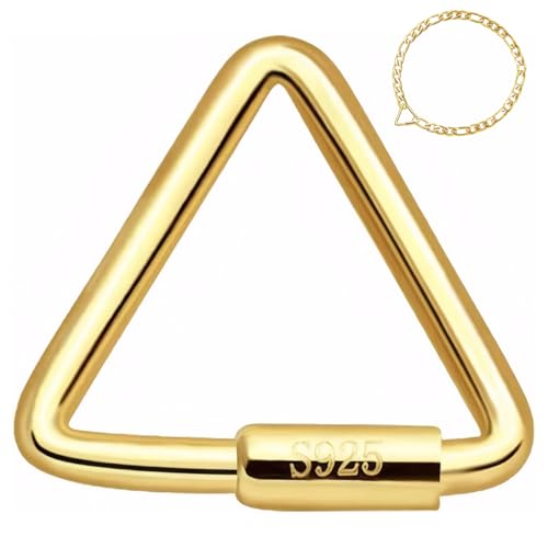 Cuarabinador de oro, 925 Cabecillo de plata esterlina Collar de collar Triángulo Bloqueo de tornillo de forma para el