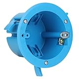 1PCS XIUTE 1 Gang PVC Round Ceiling Electrical Box,Old Work, 4.25' Dia with Grounding Strap and Screw,18 Cubic Inch,Blue,ETL Listed