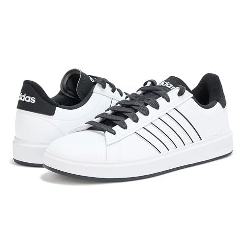 adidas Men's Grand Court 2.0 Sneaker, White/White/Black, 9.53