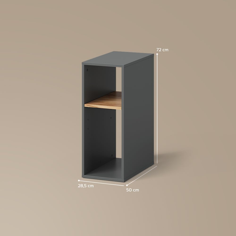 Livinity Mobile per PC Lorena, Antracite/Rovere dorato, 28.5 x 72 cm con 2 scomparti