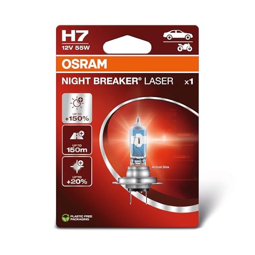 OSRAM NIGHT BREAKER LASER H7 +150% more brightness halogen headlight lamp 64210NL-1BL 12V blister (1 lamp)