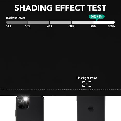 Image of Deconovo Super Soft Room Darkening Curtains Thermal Insulated Eyelet Curtains Blackout Curtains for Boys Bedroom Black 42 x 84 Inch 2 Panels