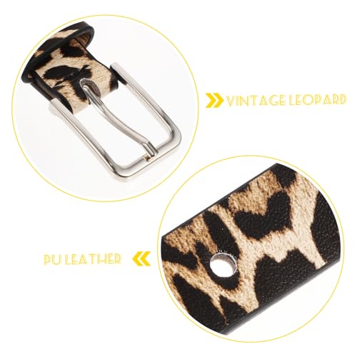 GALPADA Women Belt Mens Leather Belt Dress Leopard Thin Fashion s for Women Waist Bb Mens Animal Dress Stretch Casual White Bow Tie Japanese-style Women's3