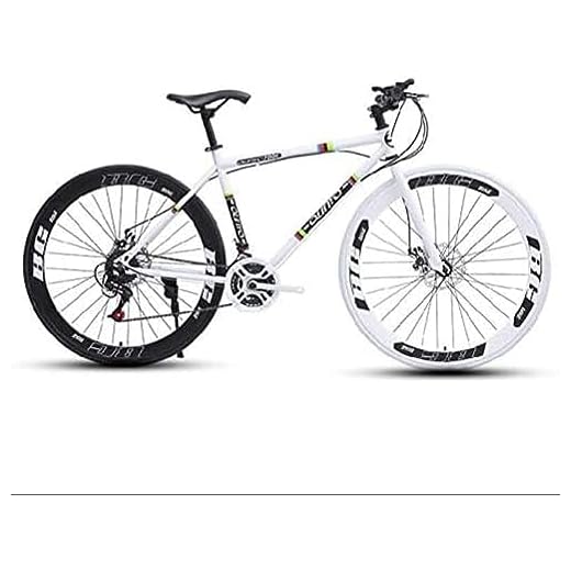 Vélo De Route pour Hommes Et Femmes, 24 Vitesses 26 Pouces Cadre en Acier À Haute Teneur en Carbone Vélos De Route pour Adultes, Double Frein À Disque Cyclisme De Course, Vélo De Montagne De Route