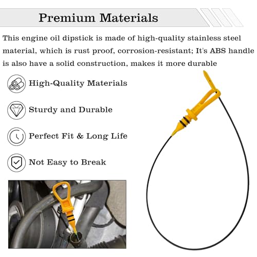 Image of 11437509784 Engine Oil Dipstick Indicator, Fit for 2002-2008 BMW Mini Cooper S 1.6L L4 R52 R53 R56 W11B16A Engine Oil Fluid Level Dip Stick, Replace 917315