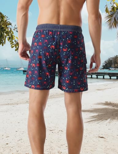 Men's Swimwear Mens Bathing Suit 7 Inch Inseam Crab Swim Trunks4