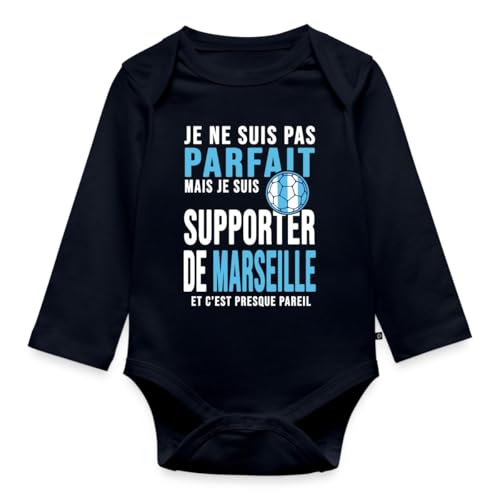 Body Marseille bébé bio manches longues cadeau de naissance football