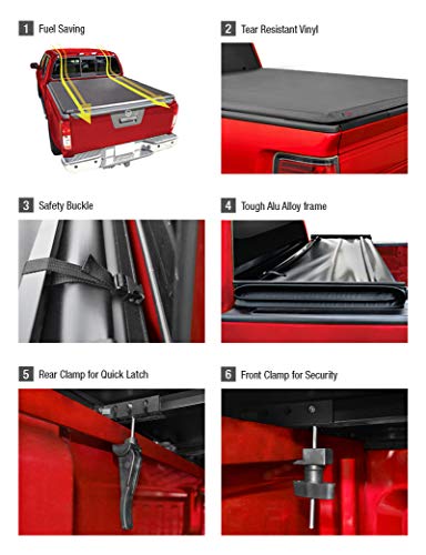 Maxmate Soft Tri-Fold Truck Bed Tonneau Cover Compatible With 1982-2013 Ford Ranger; 1994-2010 Mazda B-Series | Fleetside 6' (73") Bed | Tcf371022 | Vinyl #TOP5
