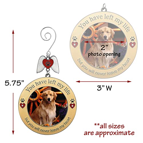 Pet Memorial Christmas Photo Ornament - You Have Left My Life But Will Never Leave My Heart - Sympathy Photo Ornaments For Pets - Memory Keepsake For The Loss Of A Dog Or Cat #TOP2