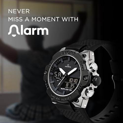 Image of Carlington Digital Sports Watch, Alarm, Stopwatch, Calendar, Water-Resistant, Shock-Resistant, Back Light Display Watch for Men
