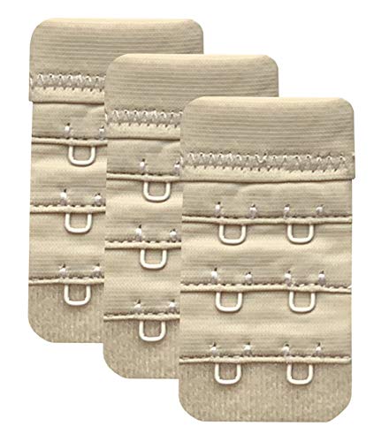 Chanie Women Pack of 3 Soft Comfortable 2 Hooks Bra Extender,2.4