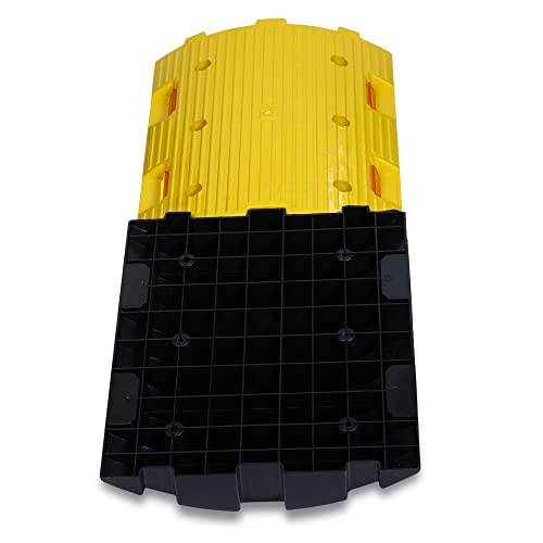Image of ABS INDUSTRY Safety Speed Breaker 75mm PVC Road Hump Pack Of 3 Meters (3 Black and 3 Yellow Breakers)