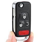 Keyecu Flip Remote Key Shell 3+1 Button for Mercedes-Benz C E ML S HU39 Blank Blade (3B with Panic Button)
