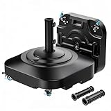 AOSTD Umbrella Base,Heavy Duty Patio Umbrella Stand with 5 Wheels, Max 100lb Fillable Umbrella Holder Wind-Resistant, Mobile Square Market Stand for Outdoor, Deck, Poolside, Lawn (19 in)