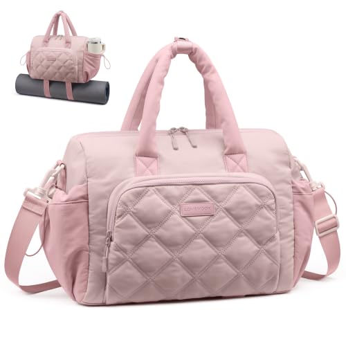 LOVEVOOK Small Gym Bag for Women with Large Water Bottle Pocket,Pink