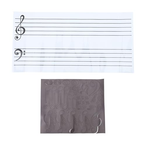 Pegatinas magnéticas de notas musicales reutilizables y escribibles