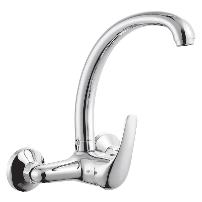 Vetrineinrete® Rubinetto da cucina a parete miscelatore a muro due fori per lavandino