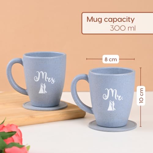 Image of Eha Earth Friendly Rakhi for Brother and Bhabhi Gift Made with Rice Husk | Bhaiya Bhabhi Rakhi Set | Printed Mugs & Rakhi Hamper | Gift for Rakshabandhan