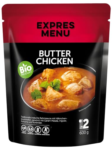 EXPRES MENU BIO Butter chicken | Indische Sauce mit gebratenen Hähnchenbruststücken | Fertiggericht | 2 Portionen