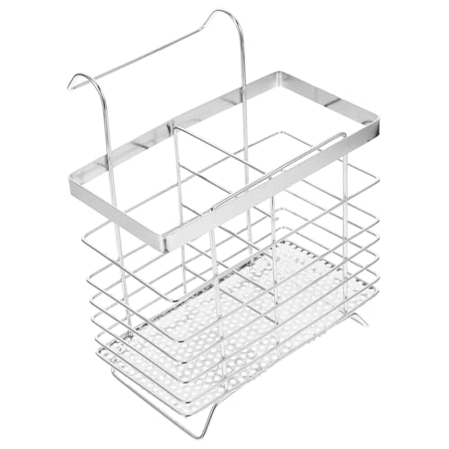 FRCOLOR ステンレス製吊り下げ箸立て 水切りラック付き調理器具ホルダー 省スペース収納 キッチン用カトラリースタンド 速乾機能付きオー