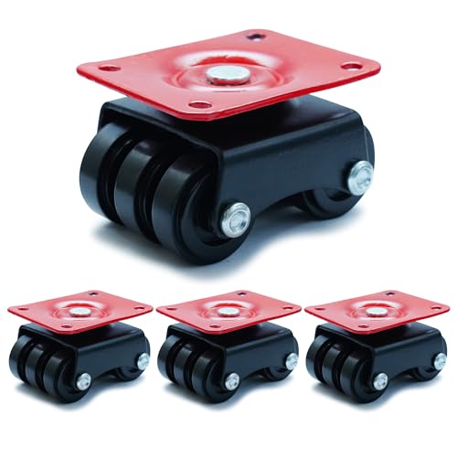 6 Wheel Caster Heavy Duty Roller for Furniture, Beds, Sofa, Table Counter - Upto 600 KG Load Capacity - Pack of 4