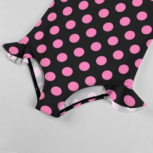 Image of Girls One Piece Swimsuit Polka Dots Ruffles Swimwear Bathing Suits 3-12 Years