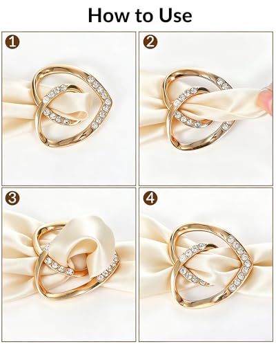 Image of 4PCS Scarf Ring Clips for Women Shirt Clips to Tighten Fashion Accessories