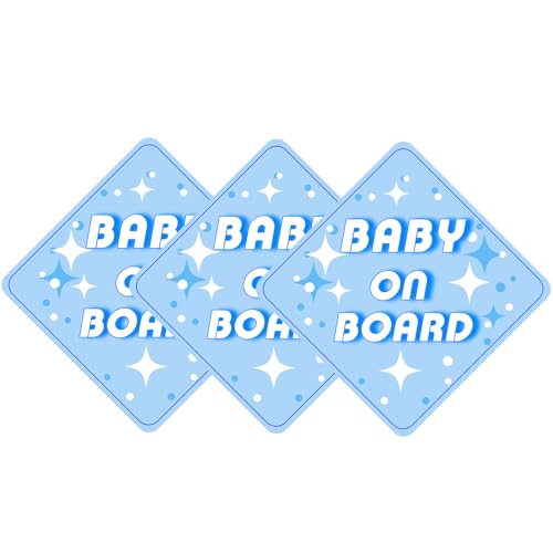 Image of 2 Pack Baby on Board Magnet for Car, Magnetic Safety Sign with Reflective, Strong Car Magnet Sticker, Waterproof Baby in Car Sign for Dad Mom, Easy to Attach and Remove 4.7 Inch(BLUE)