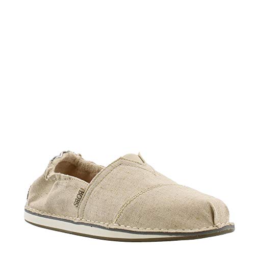 Skechers Skechers BOBS Women's bobs Chill-Twill Canvas Scrunch Back Ballet Flat, NAT, 8 M US