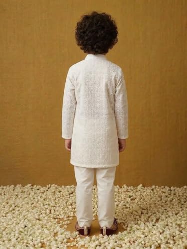 Image of AJ DEZINES Kids Kurta Pajama Set For Boys | Embroidery Chikankari Kurta Set | Cotton Stylish Boys Kurta Pyjama |Party & Ethnic Wear | Perfect For Festivals Wedding & Family Function