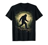 Bigfoot Sasquatch Vintage Forest Cryptid Believer Moon Men T-Shirt