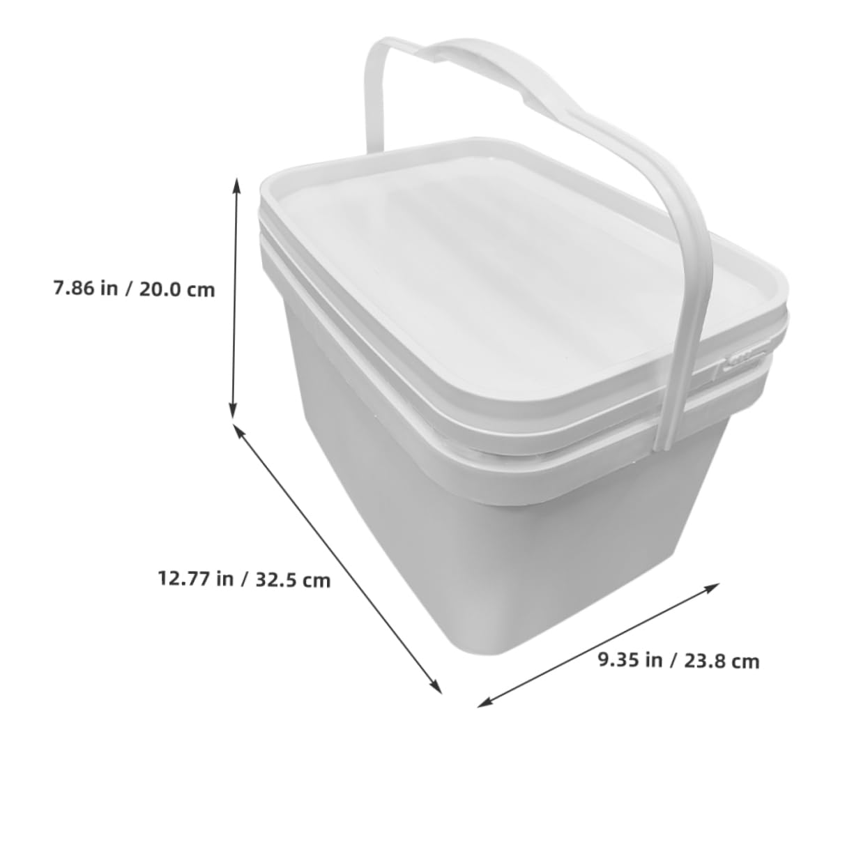 LIFKOME Secchio per Verniciare 10l Bianco in Pp con Manico e Coperchio, Leggero e Multifunzionale per Conservazione e Pittura Professionale