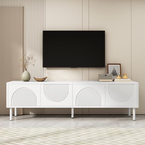 Lcoho Modernes TV-Lowboard 180cm mit Stauraum, Matte Oberfläche & Kabelmanagement – minimalistisches Design für Wohnzimmer, Schlafzimmer oder Flur