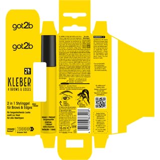 got2b Kleber 4 Brows & Edges (6x 16 ml), 2in1 Brow Gel & Haar Mascara für bis zu 24 h Halt, Stylinggel mit praktischer Eyebrow Brush zum Stylen von Haarkonturen & Edges