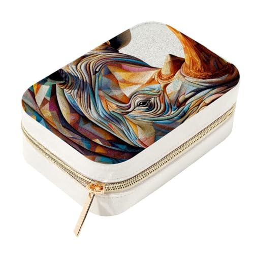 Rhino Boîte de rangement portable pour bijoux en velours avec compartiments - 2