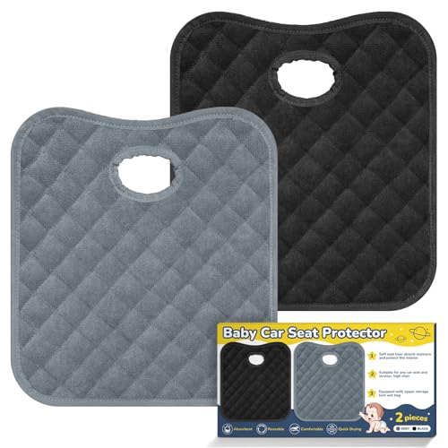 2PCS Waterproof Baby Car Seat Protectors Car Seat Protector Potty Training Liner for Toddler Baby Kids (Grey&Black