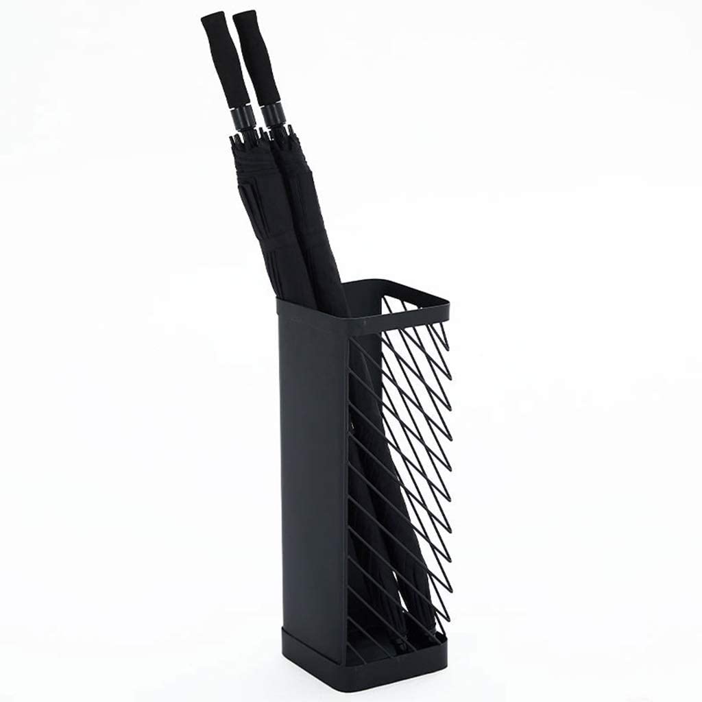Porte-parapluie noir moderne en fer forgé de 56cm pour hall de bureau