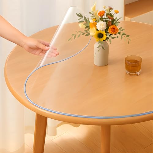Image of Qlarity Covers 2mm Max Shield Round Table Cover, 34 Inch, Table Sheet