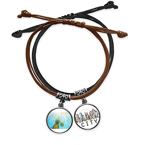 Bracelet main chaîne Sidi en cuir et corde style bohème pour les journées d'été