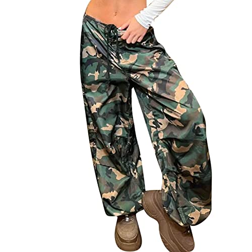 Pantalon cargo camouflage femme taille haute jogging actif S avec poches latérales pour le travail
