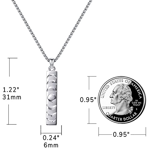 Moon Phase Necklace 925 Sterling Silver Moon Necklace For Men Women Phase Of The Moon Necklace Magic Amulet Witchcraft Moon Pendant Wiccan Jewelry Spiritual Triple Moon Goddess Protection Talisman Half Moon Necklace Full Moon Jewelry Celestial Necklace Twitches Necklace Wicca Witchy Viking Norse Irish Nordic Celtic #TOP2
