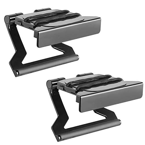 WALI TV Top Shelf 5 Inch Flat Panel Adjustable Clip Mount Holder for Streaming Devices, Media Boxes, Speakers and Home Decor (TSH003-2), 2 Pack, Black