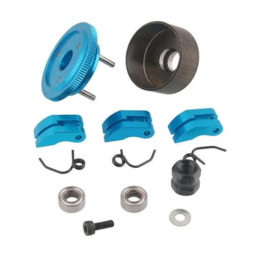 2X Rc Clutch Bell 14T Gear Bearing Clutch Shoes Springs Cone&Engine Nut Flywheel Assembly For Hpi Hsp Traxs - (Color: Light Yellow) #TOP4